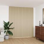 vidaXL Gordijn verduisterend met haken 290x245 cm beige, Huis en Inrichting, Verzenden, Nieuw, Beige