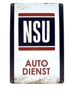 Metalen Wandbord - NSU - Auto Dienst, Ophalen of Verzenden, Nieuw