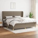 vidaXL Boxspring met matras stof taupe 200x200 cm, Verzenden, Overige maten, 200 cm, Stof