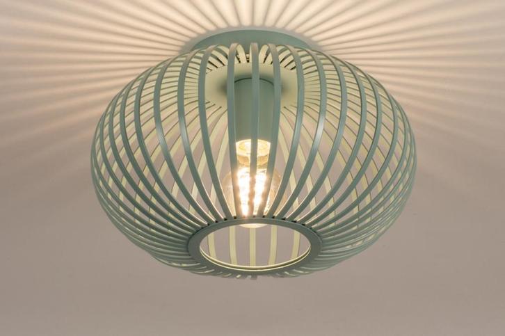 Rietveld Plafondlampen - Groen - Metaal, Huis en Inrichting, Lampen | Plafondlampen, Verzenden