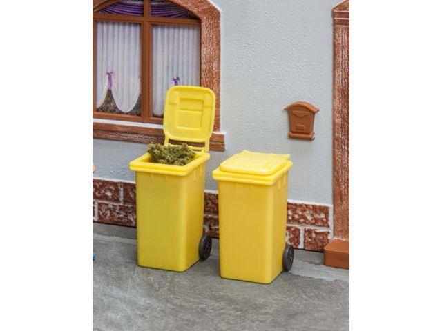 POLA 333225 2 Mülltonnen, Gelb (Scenery, grootspoor), Hobby en Vrije tijd, Modelbouw | Figuren en Diorama's, Nieuw, Ophalen of Verzenden