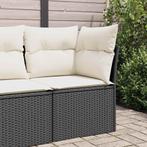 vidaXL Tuinhoekbank met kussens poly rattan zwart, Tuin en Terras, Tuinsets en Loungesets, Verzenden, Nieuw, Rotan