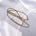Lange gouden gourmetschakel ketting | 70 cm, Sieraden, Tassen en Uiterlijk, Kettingen, Ophalen of Verzenden, Gebruikt, Overige kleuren