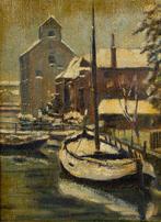 C. van den Enden - Verschuren, Winters Havengezicht, Antiek en Kunst, Kunst | Schilderijen | Klassiek, Ophalen