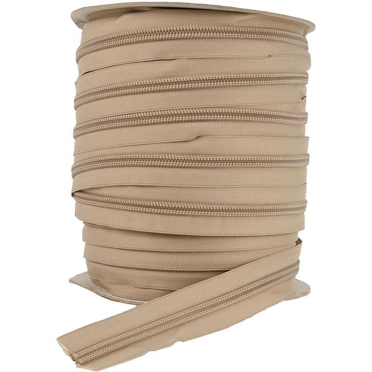 Rits op rol deelbaar 10mm spiraalrits 100 meter beige, Hobby en Vrije tijd, Knutselen, Gereedschap of Toebehoren, Nieuw, Ophalen of Verzenden