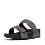 -0% FitFlop  FitFlop Lulu adjustable shimmerlux slides  maat, Slippers, Verzenden, Nieuw, Grijs