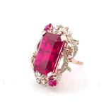 Zonder Minimumprijs - Ring - 9 kt. Roségoud, Zilver Robijn -, Sieraden, Tassen en Uiterlijk, Ringen, Nieuw