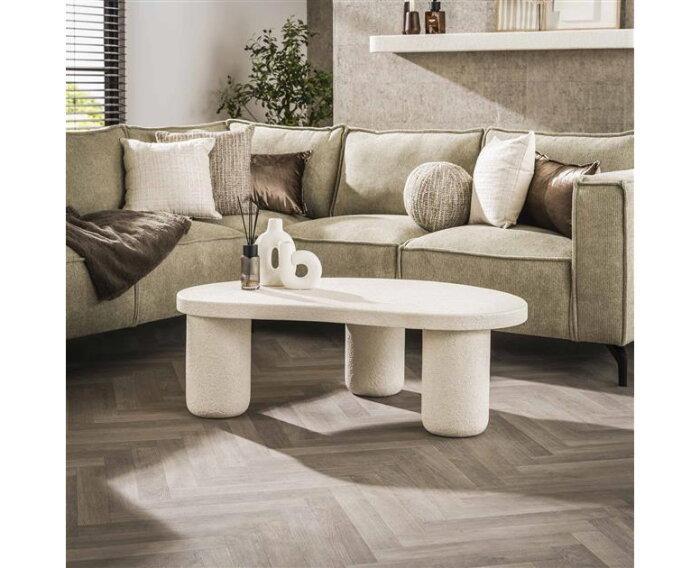 Salontafel XL kiezel organisch - Marmer composiet, Huis en Inrichting, Tafels | Salontafels, Nieuw, Ophalen of Verzenden