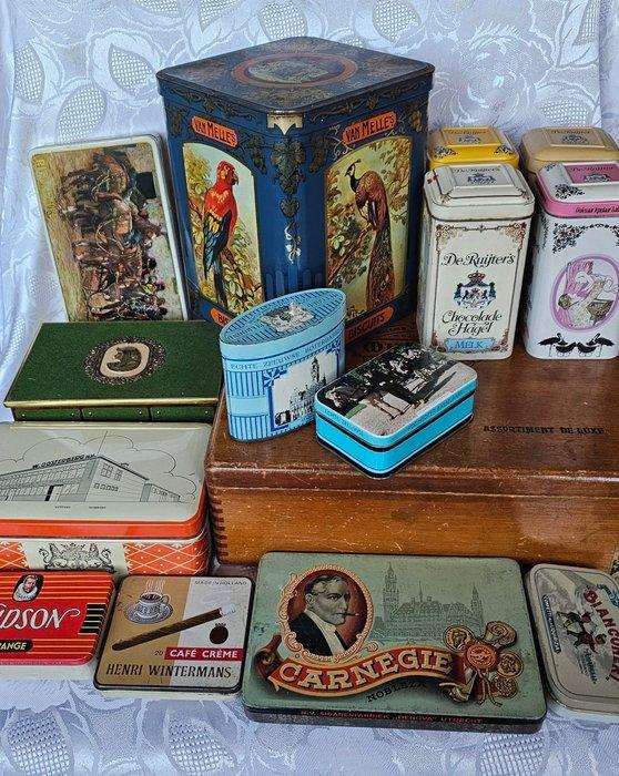Blikken doos (15) - blik en hout - Groot lot antieke blikken, Antiek en Kunst, Curiosa en Brocante