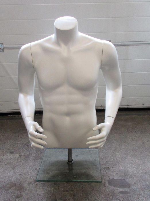 Paspop, Etalagepop Man, B63 x D45 x H83cm, wit, Zakelijke goederen, Kantoor en Winkelinrichting | Winkel en Inventaris