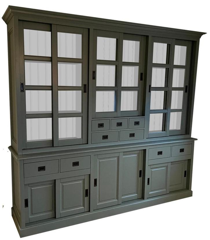 Buffetkast Engels groen Haarlem 250 x 235cm soft close |, Huis en Inrichting, Kasten | Buffetkasten, Ophalen of Verzenden
