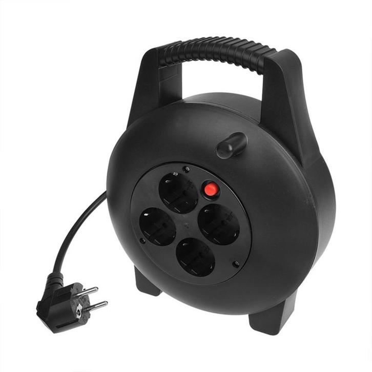 ProPlus Kabelhaspel - 4 aansluitingen - 10 meter - Schuko..., Doe-het-zelf en Verbouw, Elektra en Kabels, Nieuw, Ophalen of Verzenden