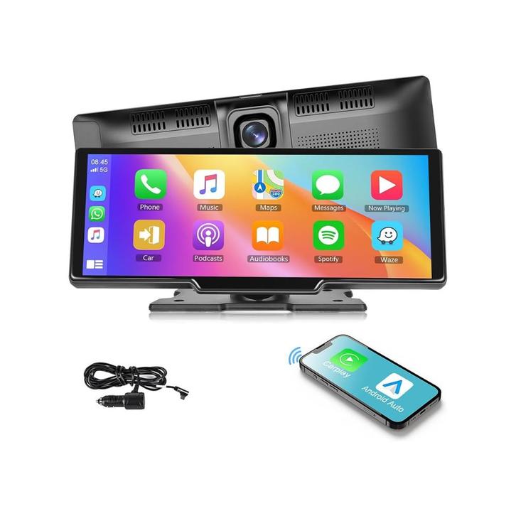 Apple Carplay Scherm - 10 Inch - Ingebouwde Dashcam -, Auto diversen, Autoradio's, Ophalen of Verzenden