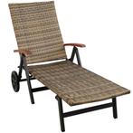 Wicker ligbed Auckland opvouwbaar met aluminium frame - natu