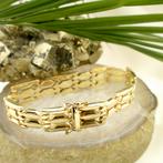 Gouden Bismarck schakel armband | 17 cm, Ophalen of Verzenden, Gebruikt, Overige kleuren, Goud