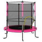 vidaXL Trampoline met veiligheidsnet rond 140x160 cm roze, Kinderen en Baby's, Speelgoed | Buiten | Trampolines, Verzenden, Nieuw