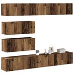 vidaXL 6-delig Tv-meubelset wandmontage bewerkt hout oud, Verzenden, Nieuw, Overige houtsoorten