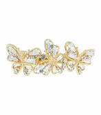 Haarspeld Vlinder Facet Strass Stenen Metaal 7cm Zilver Goud, Nieuw