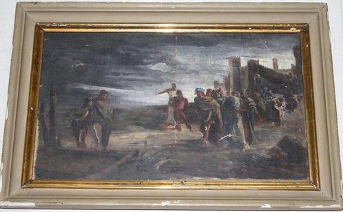Italiaanse school (XVIII) - Bozzetto di soggetto storico, Antiek en Kunst, Kunst | Schilderijen | Klassiek