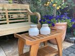 Teak inklapbare tuintafel / bijzettafel / voetenbank, Tuin en Terras, Nieuw, Teakhout