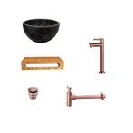 Sani Royal Black Emperador Marmer Fonteinkom met, Tuin en Terras, Waterpartijen en Fonteinen, Nieuw