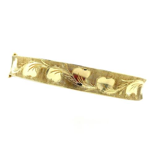 Gouden bangle met gravure 14 krt, Sieraden, Tassen en Uiterlijk, Armbanden, Nieuw, Ophalen of Verzenden