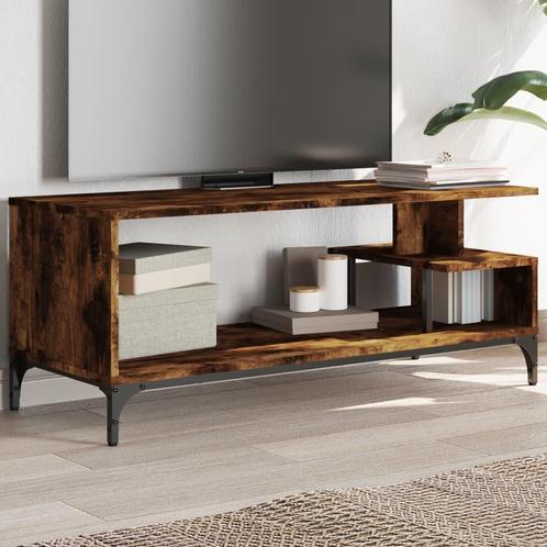 vidaXL Tv-meubel 102x40x41 cm hout en gepoedercoat staal, Huis en Inrichting, Kasten | Televisiemeubels, Nieuw, Overige houtsoorten