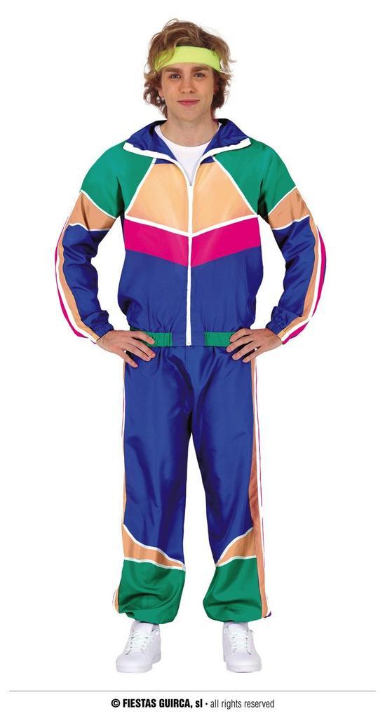 Jaren 80 Retro Trainingspak heren, Hobby en Vrije tijd, Feestartikelen, Feestartikel, Nieuw, Verzenden