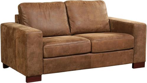 Leren bank Enjoy, 2-zitsbank - Echt leer, Modern, Comfortabe, Huis en Inrichting, Banken | Bankstellen, 150 tot 200 cm, 75 tot 100 cm