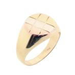 Tricolor gouden heren zegelring (herenring, Gouden Ringen), Sieraden, Tassen en Uiterlijk, Ringen, Gebruikt, Overige kleuren, 20 of groter