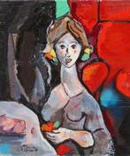 Miquel Torner de Semir (1938) - La muchacha pensativa, Antiek en Kunst, Kunst | Schilderijen | Klassiek