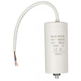 Condensator - Aanloop - 50.0 F (Max. 450V, Met kabel), Doe-het-zelf en Verbouw, Elektra en Kabels, Nieuw, Verzenden