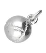 Zilveren Kaatsbal klein massief ketting hanger, Verzenden, Nieuw