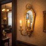 Spiegel - Hout, Spiegel met kaarsenhouder uit de late 19e, Antiek en Kunst