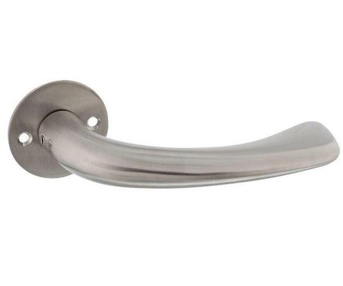 P+E enkele Deurkruk / Deurklink Erick op ronde rozet 8mm, Doe-het-zelf en Verbouw, Hang- en Sluitwerk, Nieuw, Ophalen of Verzenden