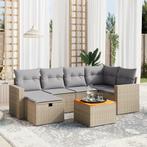 vidaXL 7-delige Loungeset met kussens poly rattan gemengd, Tuin en Terras, Tuinsets en Loungesets, Verzenden, Nieuw, Rotan, Loungeset