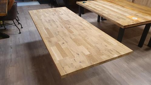 Recht vingerlas eiken tafelblad van 244x100cm, Huis en Inrichting, Tafels | Eettafels, Nieuw, Ophalen