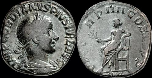 238-244ad Roman Gordian Iii sestertius Apollo seated left..., Postzegels en Munten, Munten | Europa | Niet-Euromunten, Verzenden