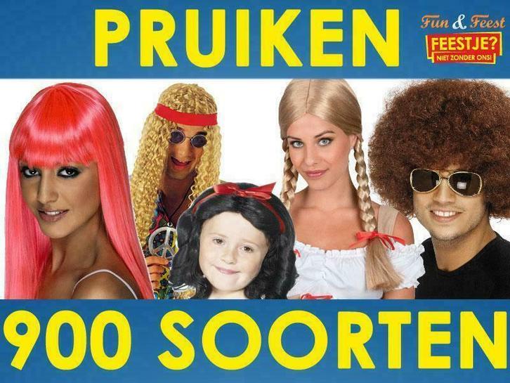 Pruiken - ruim 900 soorten & super goedkoop bij Fun en Feest, Hobby en Vrije tijd, Feestartikelen, Nieuw, Ophalen of Verzenden