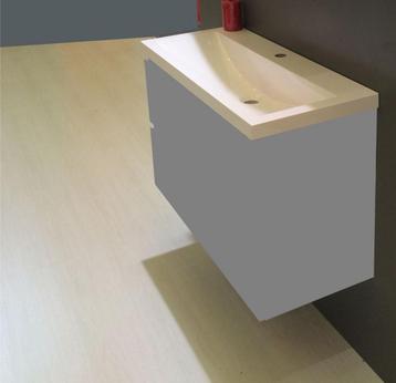 Wastafel Wiesbaden 100x36x11,5 cm Kunstmarmer Wit (met beschikbaar voor biedingen