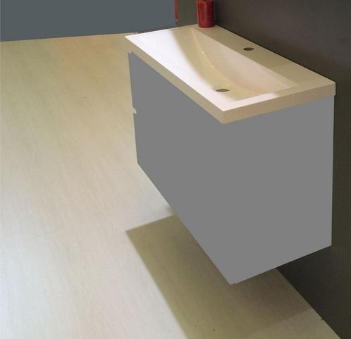 Wastafel Wiesbaden 100x36x11,5 cm Kunstmarmer Wit (met, Doe-het-zelf en Verbouw, Sanitair, Overige typen, Nieuw, Ophalen of Verzenden