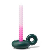 HEMA Kandelaar donut met oor groen van €6.99 voor €3 sale, Huis en Inrichting, Woonaccessoires | Kandelaars en Kaarsen, Verzenden