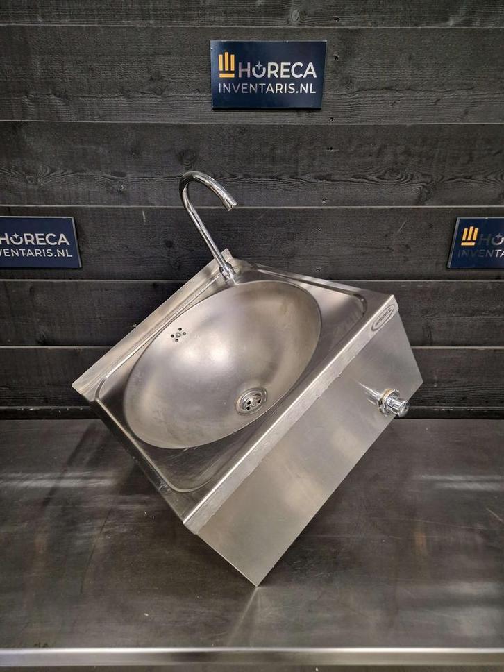 Wasbak | kniebediening | wand model | kraan | 45 cm | RVS, Zakelijke goederen, Horeca | Keukenapparatuur, Gebruikt, RVS Meubilair