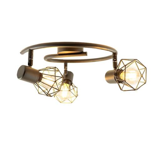 Industriële plafondspot Jaylano, zwart, rond, 3L, Huis en Inrichting, Lampen | Plafondlampen, Nieuw, Ophalen of Verzenden