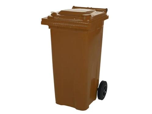 2-wiel kunststof afvalcontainer - 120 liter - bruin, Zakelijke goederen, Kantoor en Winkelinrichting | Magazijn, Stelling en Opslag