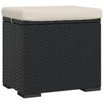 Hocker Poly Rattan Zwart | Retourdeal | Stijlvol | 40% Ko..., Minder dan 50 cm, Nieuw, Minder dan 50 cm, Ophalen of Verzenden