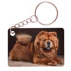 Sleutelhanger 6x4cm - Chowchow Hond Liggend op Houten vloer, Ophalen of Verzenden, Nieuw