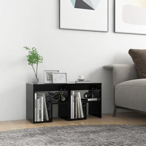 vidaXL Nachtkastjes 2 st 40x30x40 cm bewerkt hout zwart, Huis en Inrichting, Slaapkamer | Nachtkastjes, Nieuw, Minder dan 45 cm