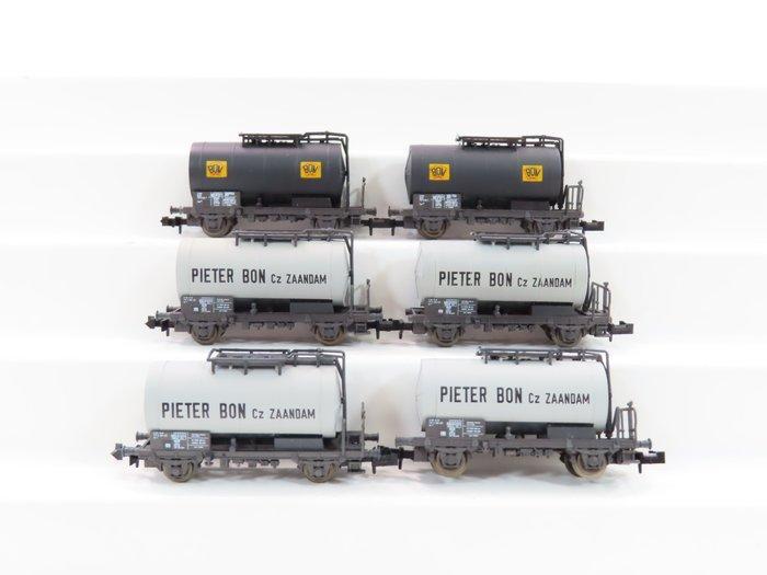 Roco N - 25198 - Modeltrein goederenwagon (6) - 6x 2-assige, Hobby en Vrije tijd, Modeltreinen | N-Spoor