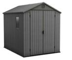 Cyber Monday:Keter Darwin 68 kunststof tuinhuis Grijs, Tuin en Terras, Tuinhuizen, Nieuw, Tuinhuis, Kunststof, 250 tot 500 cm
